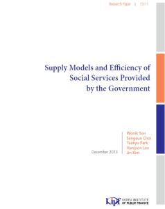 13-11 Supply Models and Efficiency of Social Services Provided by the Government